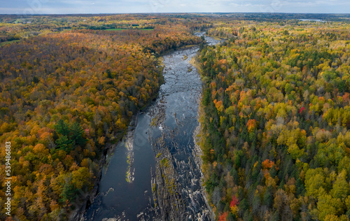 Minnesota Fall Leaves - Northwoods Fall - Minnesota State Park - Saint Louis River - Fall Drone View