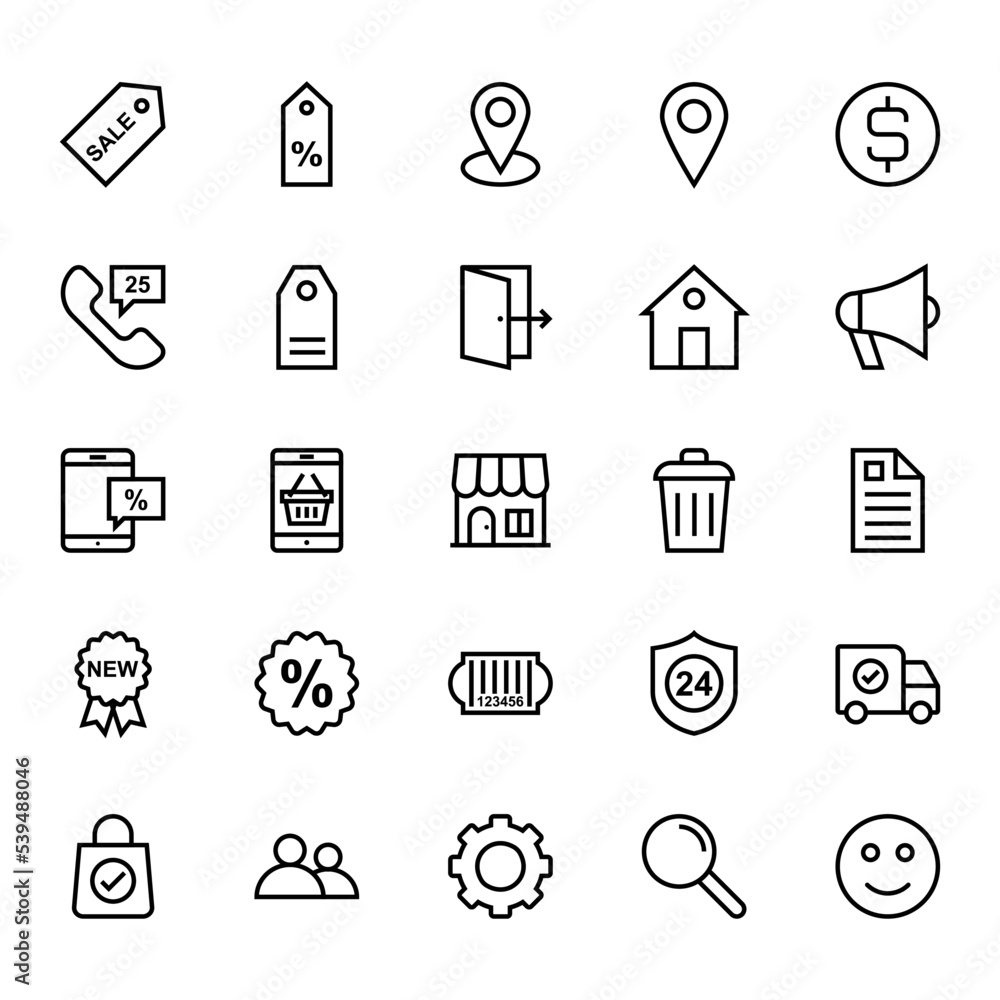 Outline icon for e-Commerce Outline icon for e-Commerce