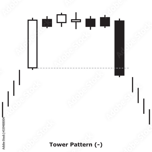 Tower Pattern (-) White & Black - Square