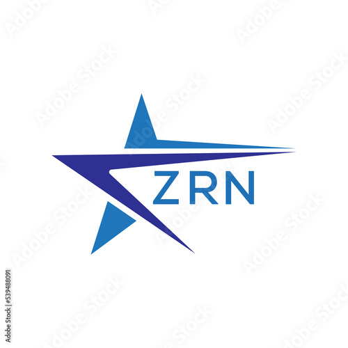 ZRN letter logo. ZRN blue image on white background. ZRN Monogram logo design for entrepreneur and business. . ZRN best icon.
 photo