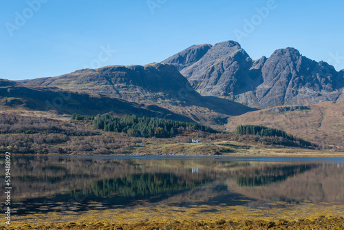 Mountains and loch landscape on the Isle of Skye, Scotland