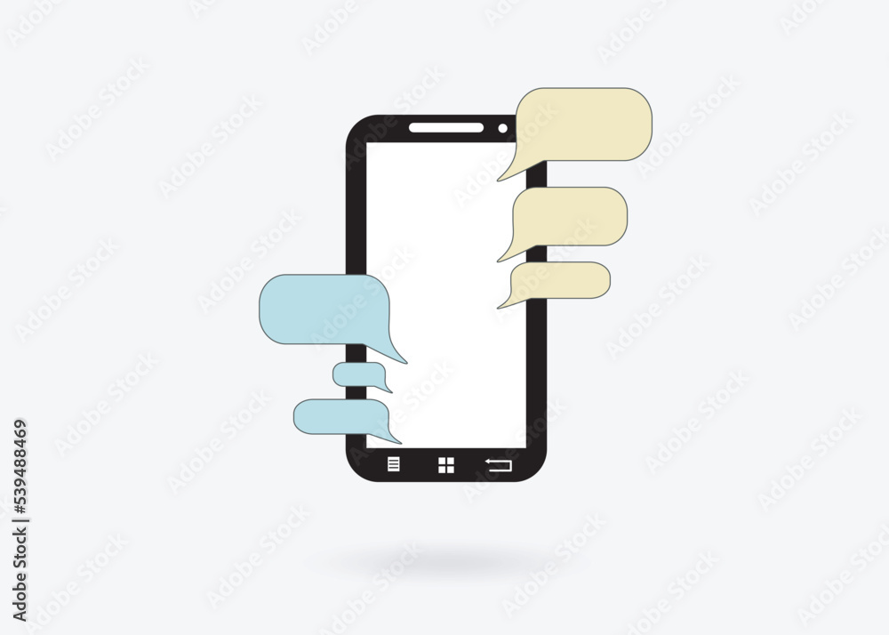 Smartphone , chatting sms app template bubbles. Stock vector Smartphone , chatting sms app template bubbles. Stock vector