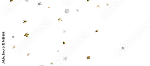 Snowflakes and bokeh lights on the blue Merry Christmas background. 3D render