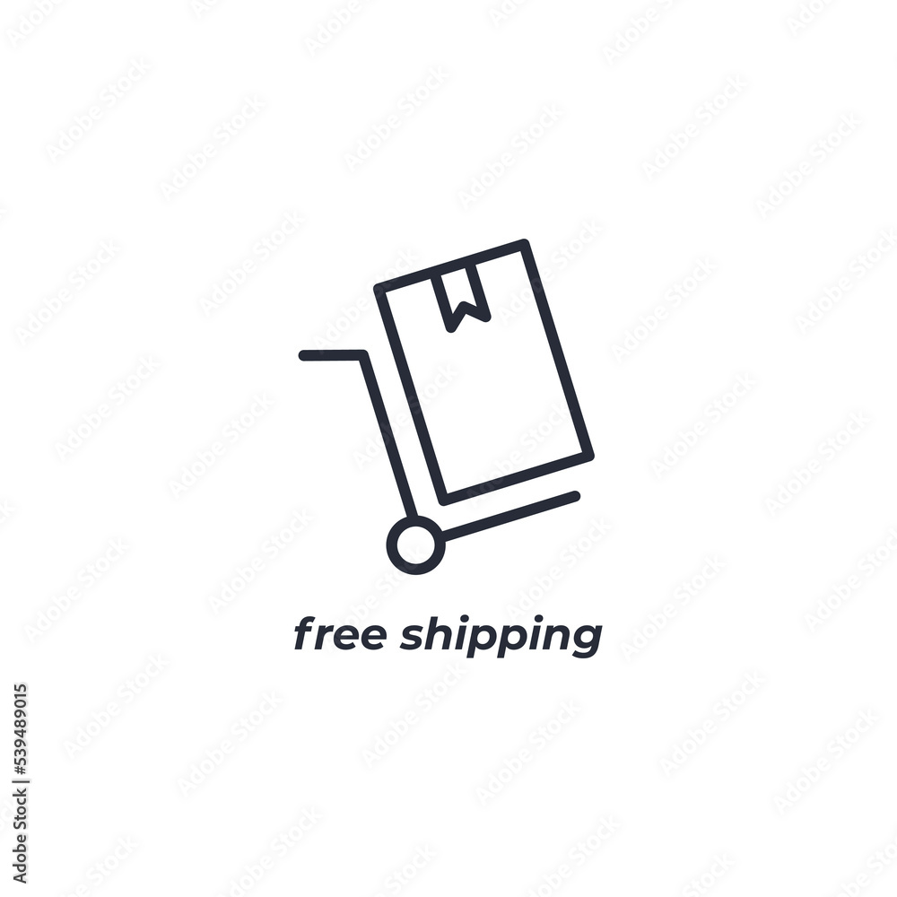 Vector sign free shipping symbol is isolated on a white background. icon color editable. Vector sign free shipping symbol is isolated on a white background. icon color editable.