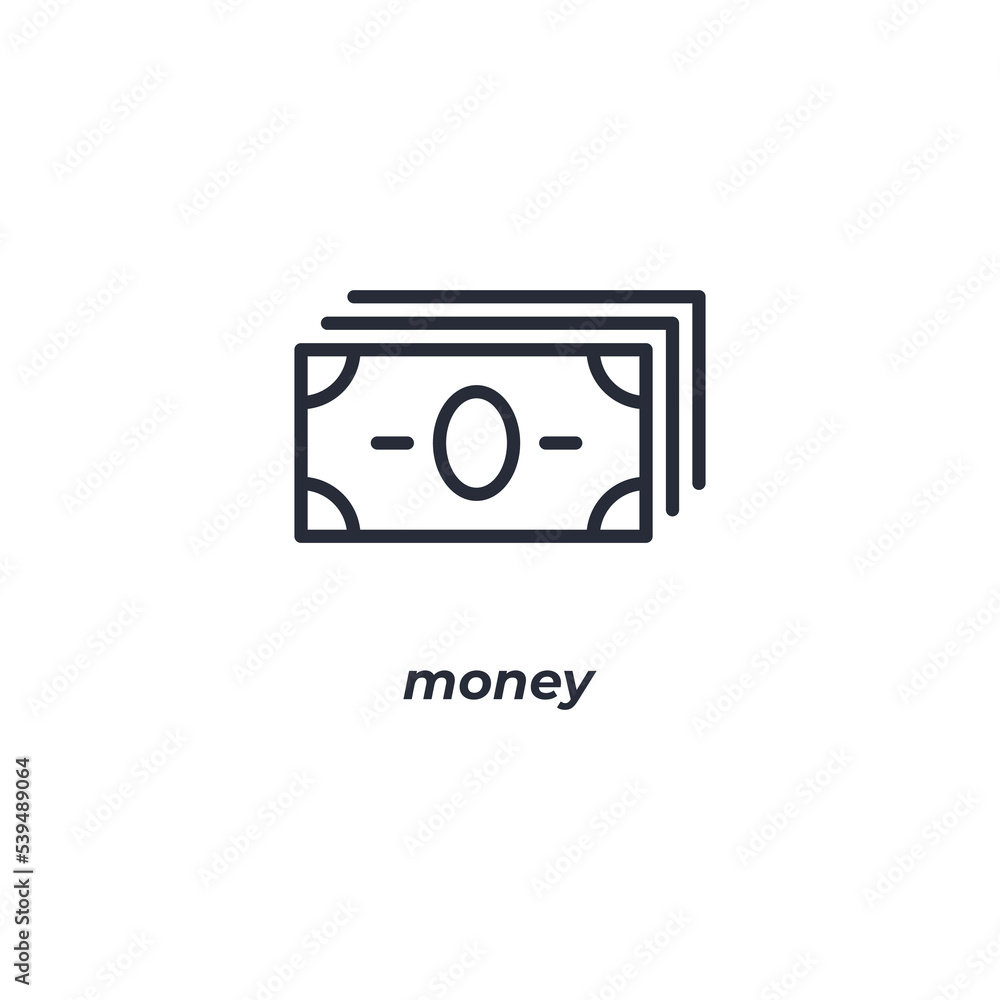 Vector sign money symbol is isolated on a white background. icon color editable.