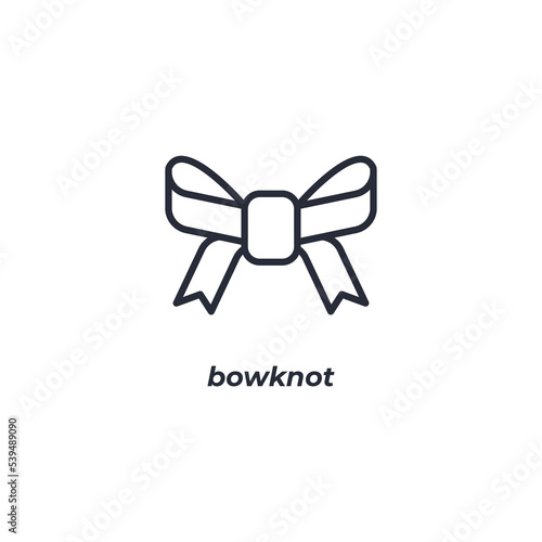Vector sign bowknot symbol is isolated on a white background. icon color editable.