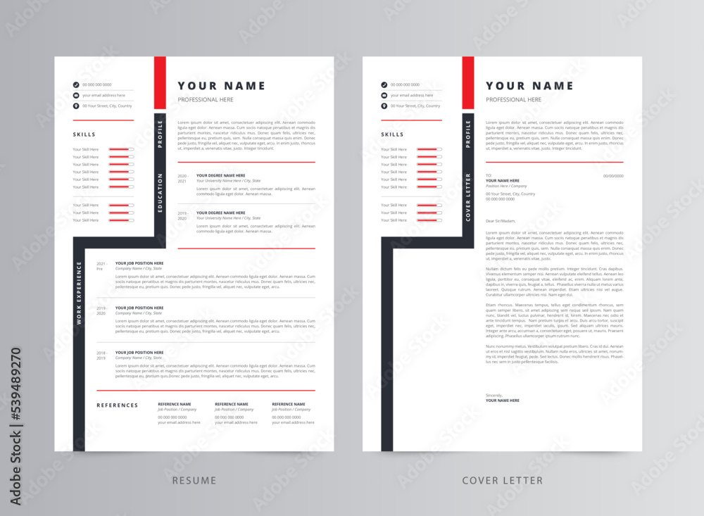 Clean Resume or CV and Cover Letter Template Clean Resume or CV and Cover Letter Template