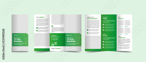 Nature trifold brochure design template
