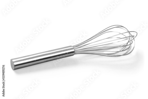 Stainless Steel Whisk isolated on white photo