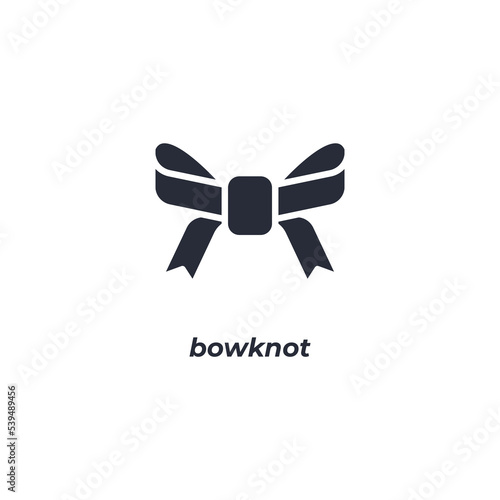 Vector sign bowknot symbol is isolated on a white background. icon color editable.
