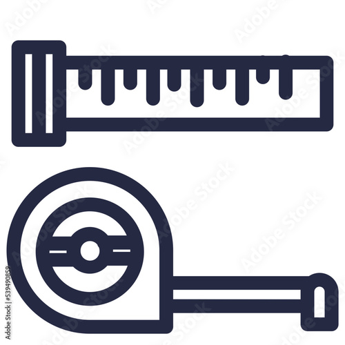 build carpentry measure ruler tailoring tools icon