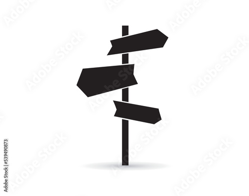 Icon signpost. Directions to different places.