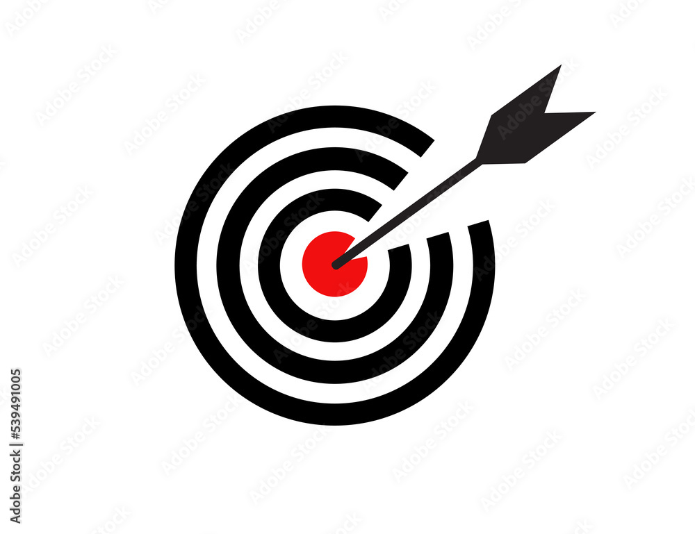 Target and arrow icon. Success, business. Vector. Target and arrow icon. Success, business. Vector.
