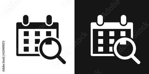 Calendar sign and magnifier, vector eps 10