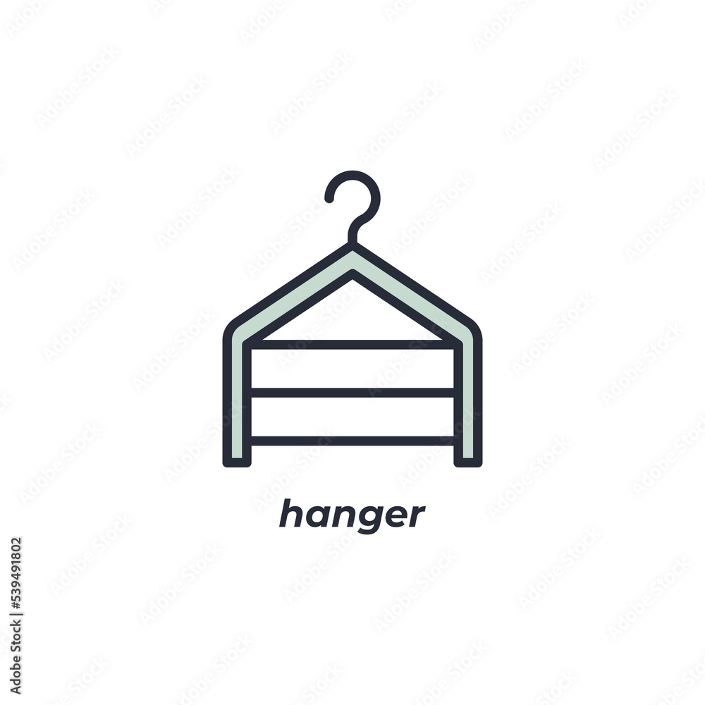 Vector sign hanger symbol is isolated on a white background. icon color editable. Vector sign hanger symbol is isolated on a white background. icon color editable.