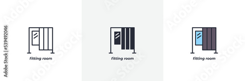 fitting room icon. Line, solid and filled outline colorful version, outline and filled vector sign. Idea Symbol, logo illustration. Vector graphics