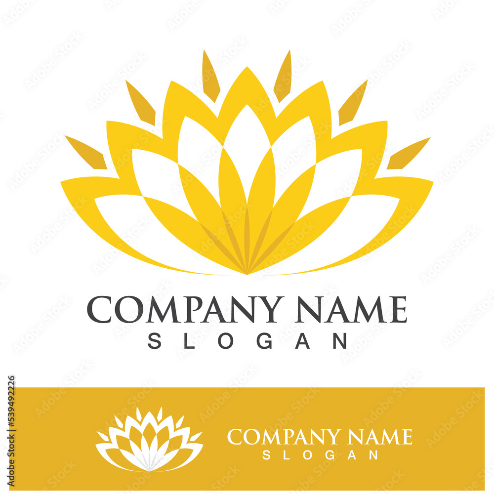 Obraz premium lotus flower logo design vector illustration