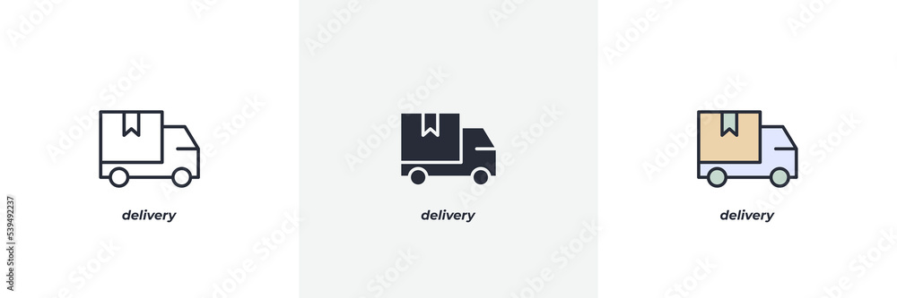 delivery icon. Line, solid and filled outline colorful version, outline and filled vector sign. Idea Symbol, logo illustration. Vector graphics delivery icon. Line, solid and filled outline colorful version, outline and filled vector sign. Idea Symbol, logo illustration. Vector graphics