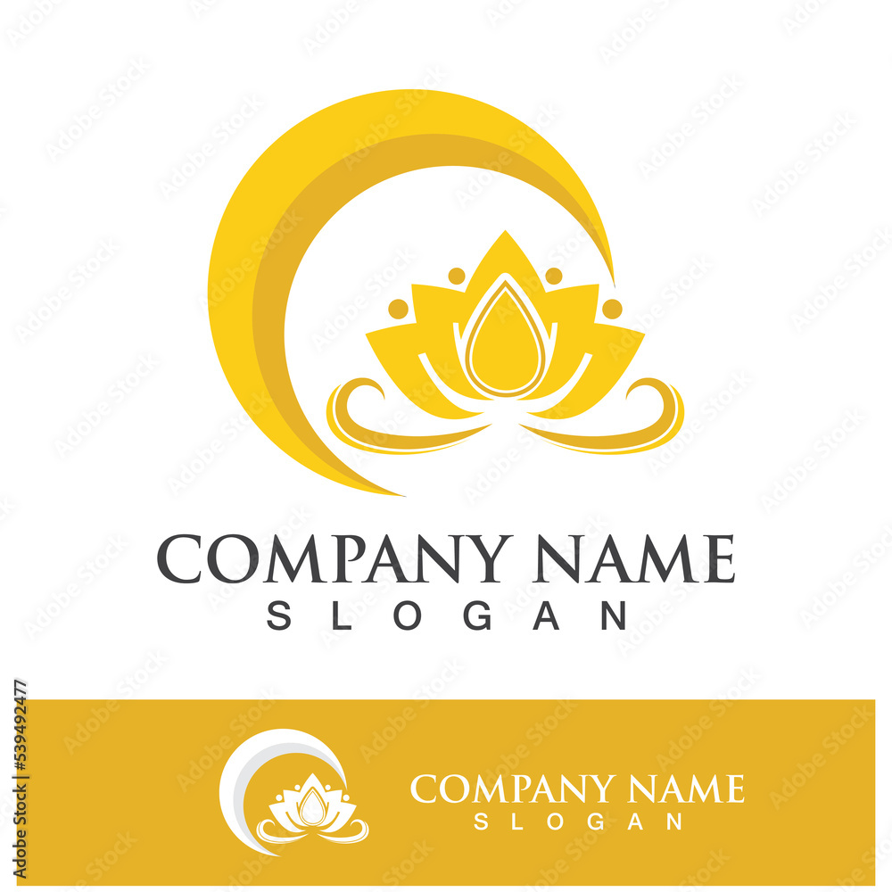 Naklejka premium lotus flower logo design vector illustration
