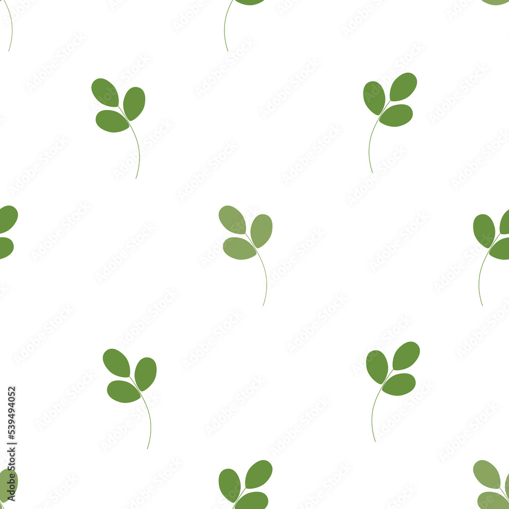 Vector seamless pattern with clover green leaves. Vector st patricks day background