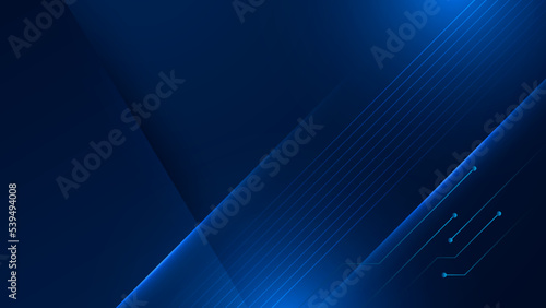 Abstract tech background. Futuristic technology interface with arrows, lines, waves, speed lights, motion, data concept, science element, cyberspace shapes, and connection lines.