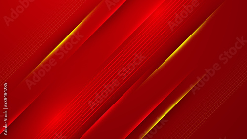 Modern red abstract futuristic technology background. Abstract lines pattern technology on red gradients background. Vector abstract graphic design banner pattern presentation background web template.