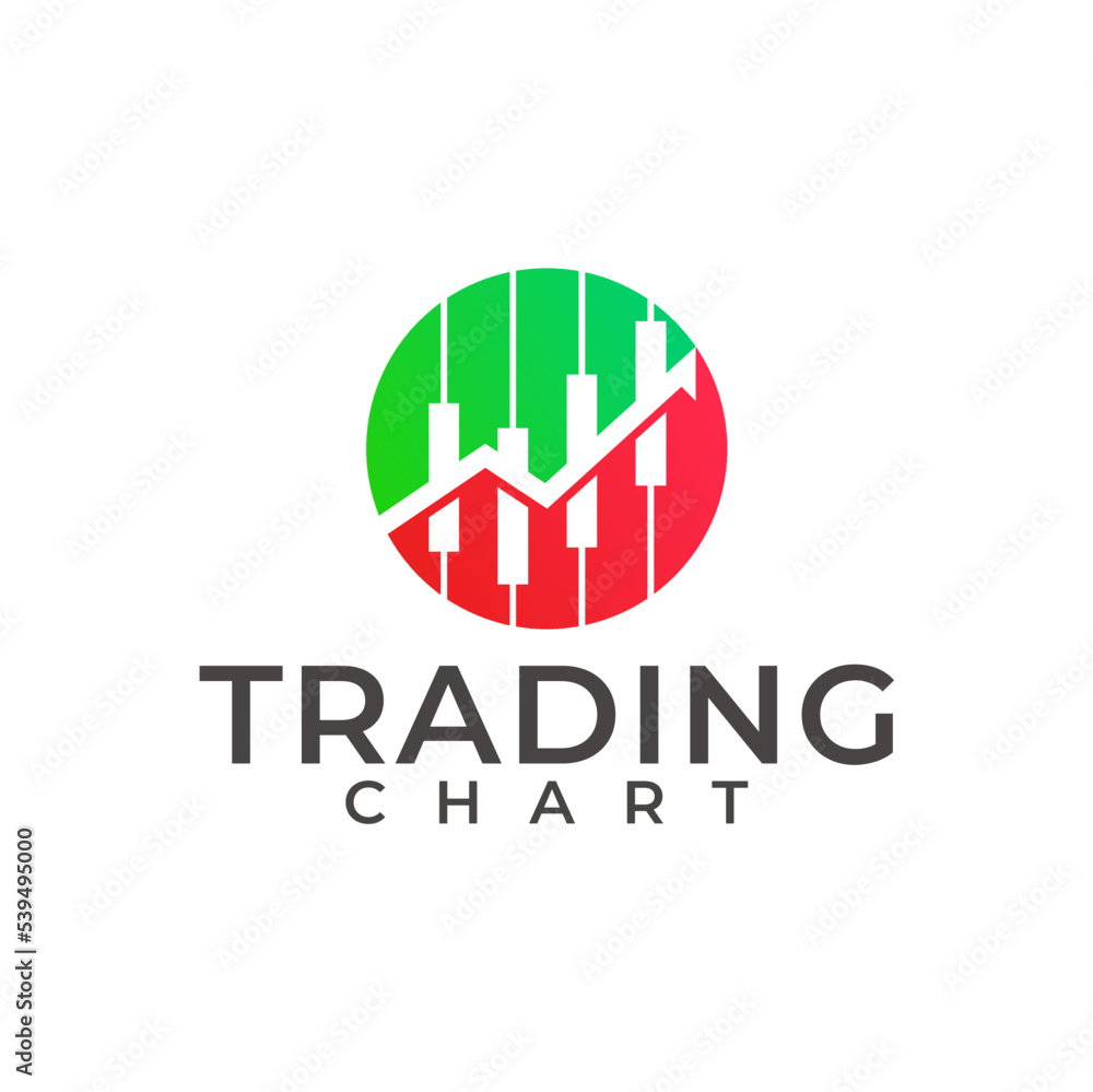 Fototapeta premium TRADING CHART LOGO DESIGN