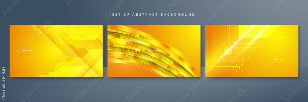 Naklejka premium Abstract orange and yellow gradient design background. Futuristic trendy design posters. Creative and minimal gradient concepts. Vector graphic banner pattern presentation background web template.