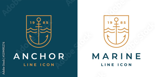 Print op canvas Anchor line icon