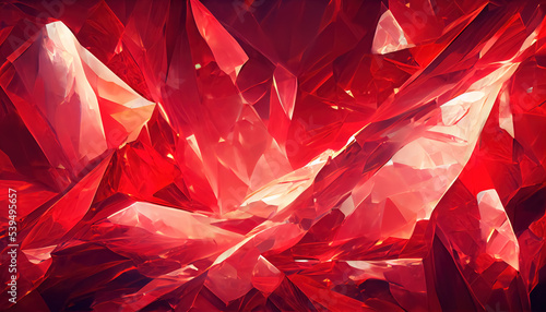 Red crystal wall background. Can be used as wallpaper by ai