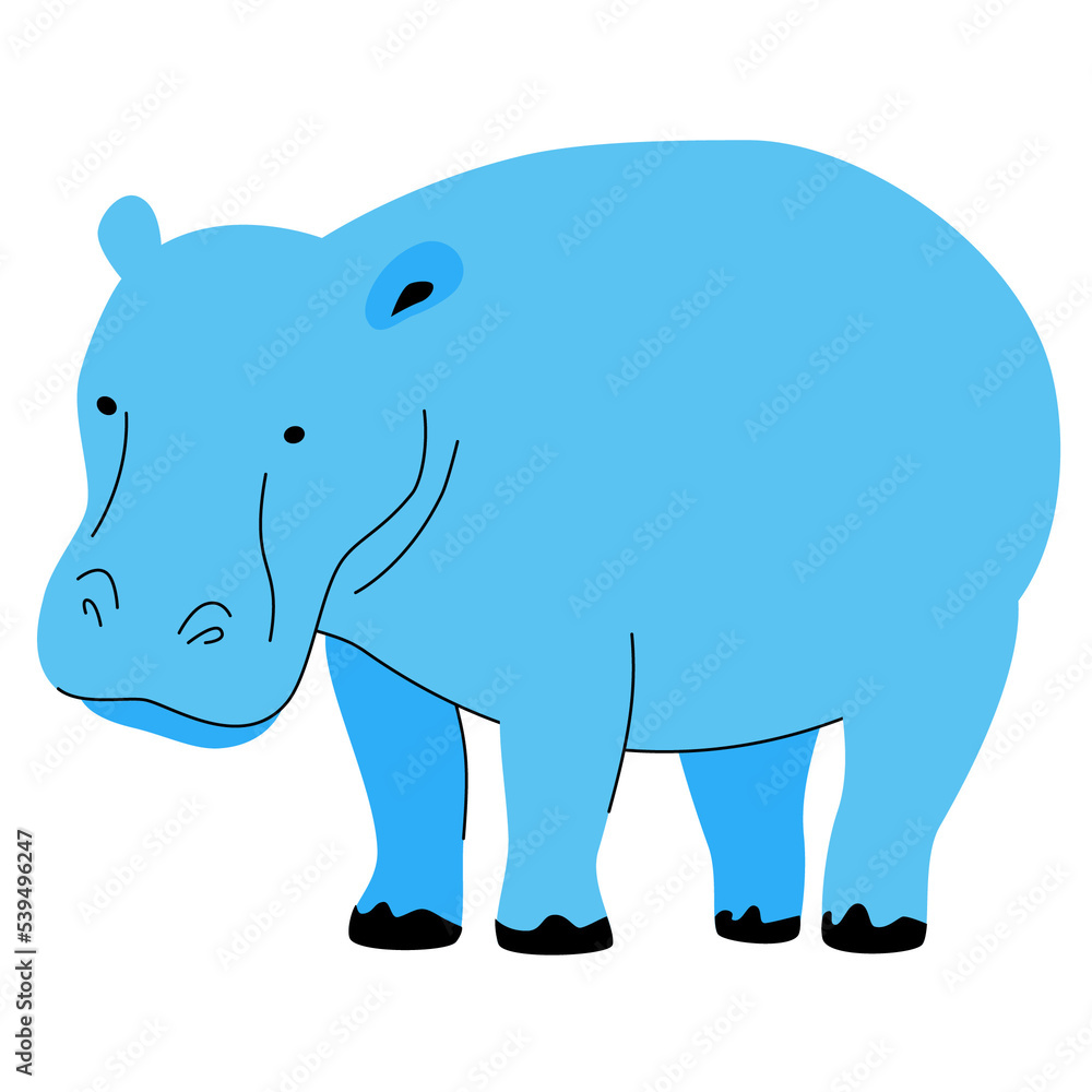 Hippo - flat design style character