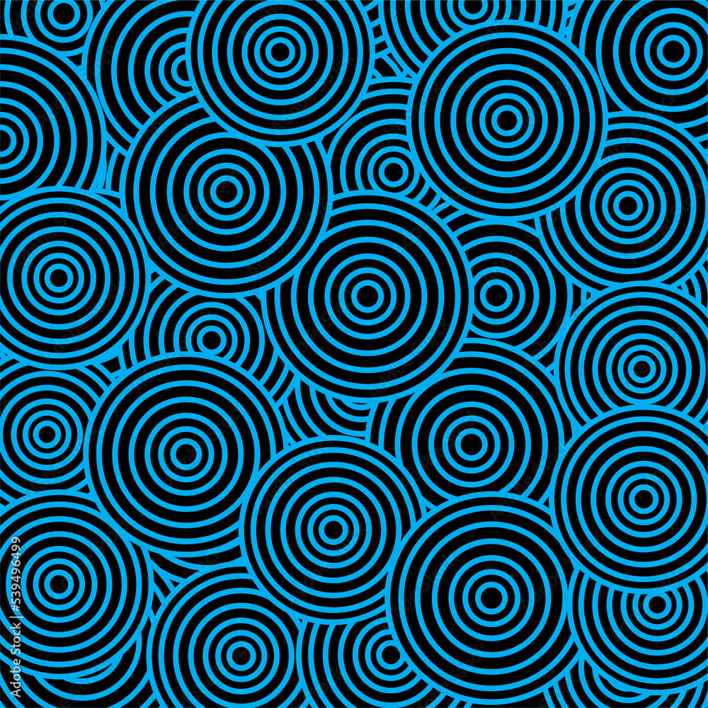 Abstract blue chaotic circles design pattern background. Psychedelic circles seamless pattern, doodle texture in bright color, pop culture styled background, vivid backdrop. Abstract blue chaotic circles design pattern background. Psychedelic circles seamless pattern, doodle texture in bright color, pop culture styled background, vivid backdrop.