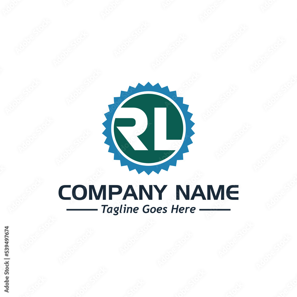 rl letters logo, sample company logo, a simple vector design