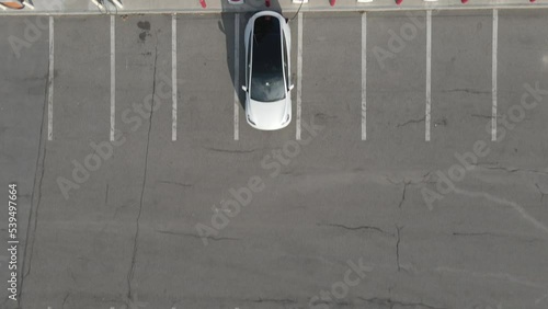 Footage of electric car on EV charging station