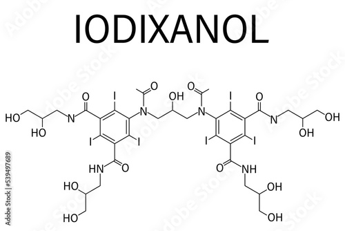 Iodixanol contrast agent molecule. Skeletal formula. photo