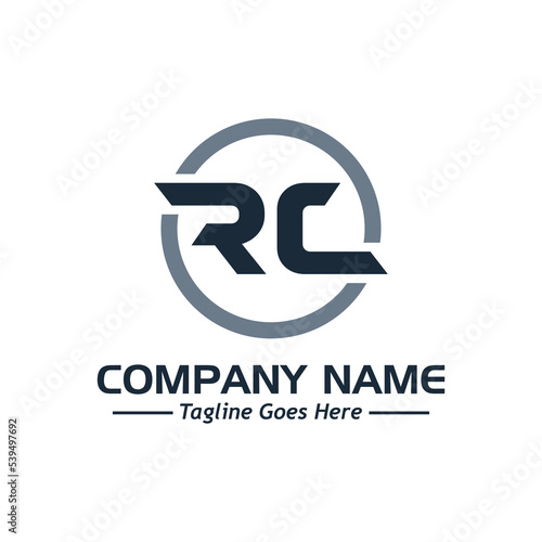 rc letters logo, sample company logo, a simple vector design