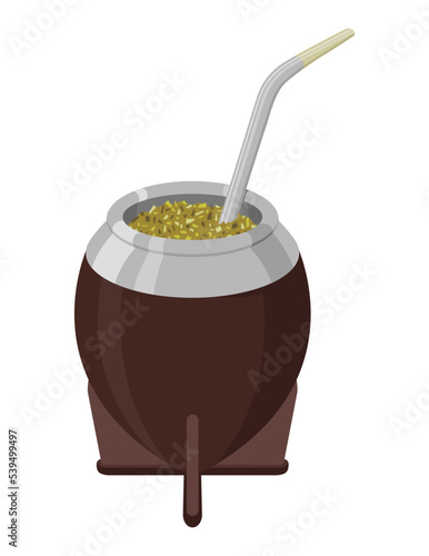 Vectorial illustration of an Argentinian mate drink