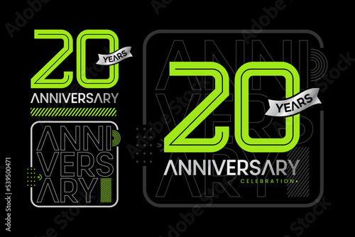 20 years anniversary font. for vector typography, automotive, merchandise, sport font, wedding, greeting card, and invitation