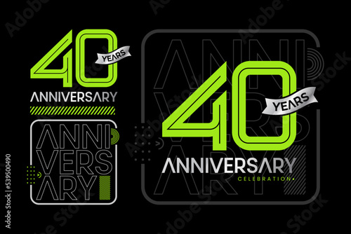 40 years anniversary font. for vector typography, automotive, merchandise, sport font, wedding, greeting card, and invitation