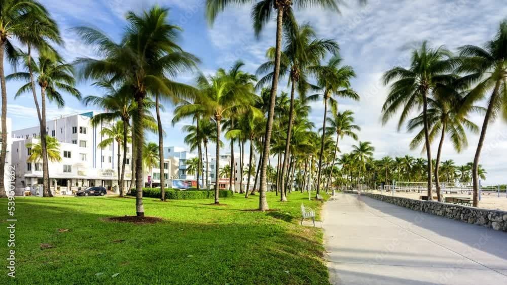 Miami beach boardwalk time-lapse Miami beach boardwalk time-lapse
