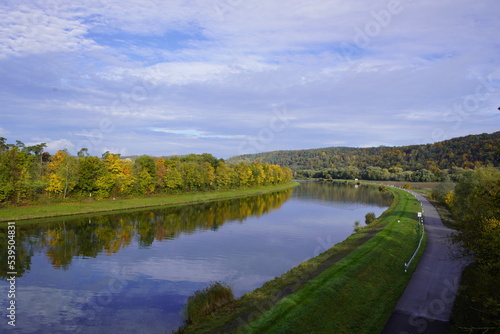 The Donau river near Kelheim in autumn 2022, Bavaria - Germany.