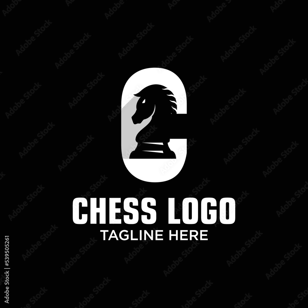 Letter C Horse Chess Logo Design Template Inspiration, Vector Illustration. Letter C Horse Chess Logo Design Template Inspiration, Vector Illustration.