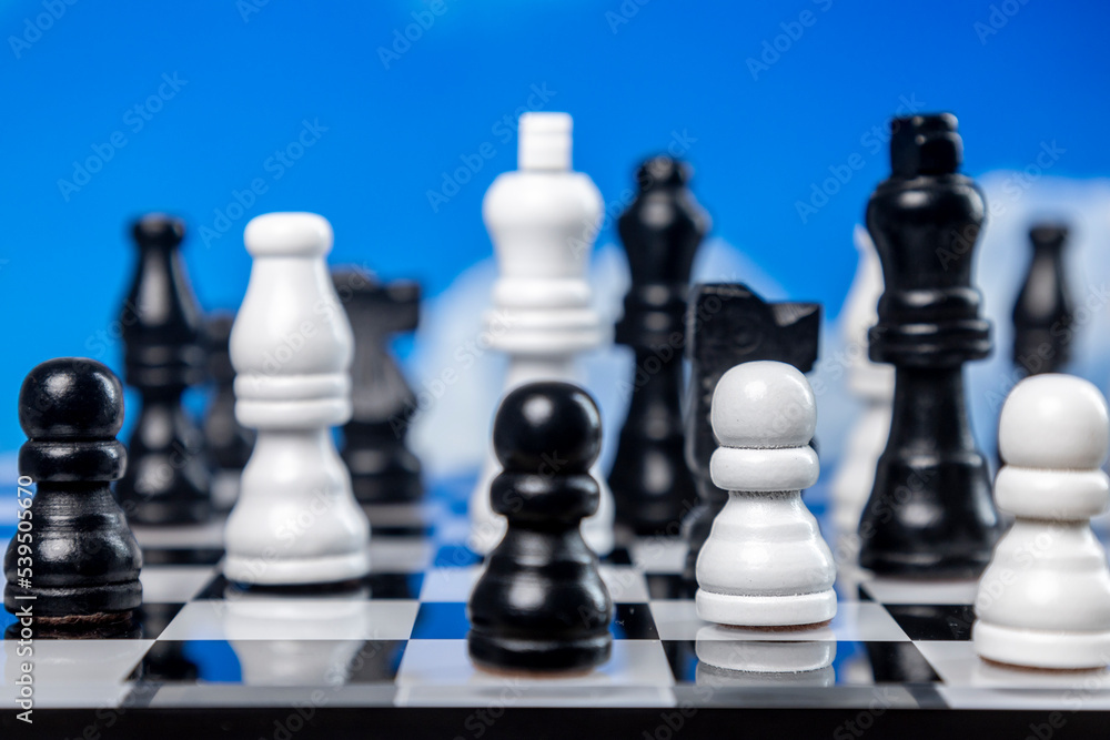 Chess with passing clouds behind Chess with passing clouds behind