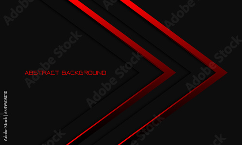 Abstract twin red arrow direction geometric on grey metallic with blank space design modern luxury futuristic background vector