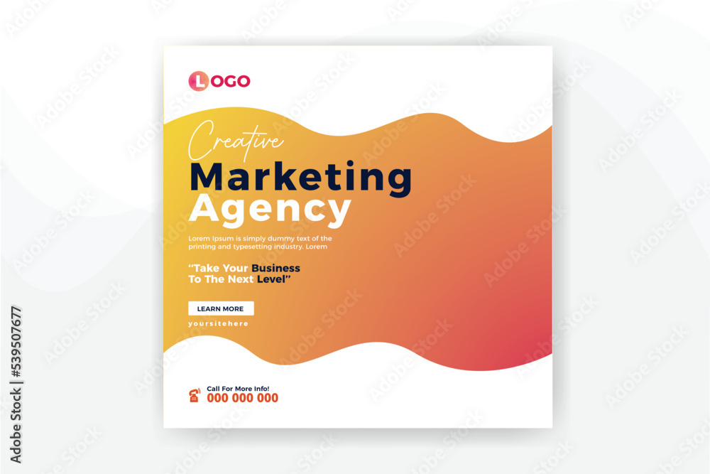 Fototapeta premium Creative digital marketing agency business social media post banner template design