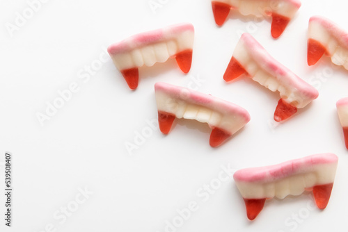 Vászonkép spooky halloween trick or treat vampire fang candy sweets