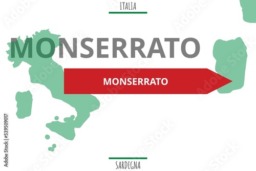 Monserrato: Illustration mit dem Namen der italienischen Stadt Monserrato photo