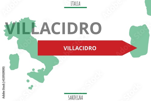 Villacidro: Illustration mit dem Namen der italienischen Stadt Villacidro photo