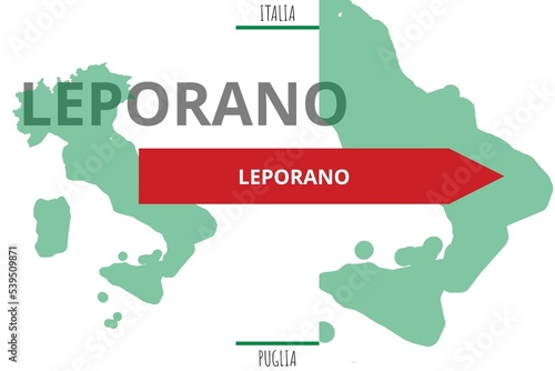 Leporano: Illustration mit dem Namen der italienischen Stadt Leporano photo