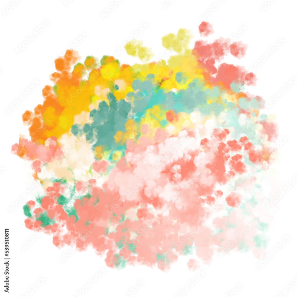 Abstract soft aesthetic watercolor painting illustration of clouds element. Minimalist colorful art background. transparent background PNG file